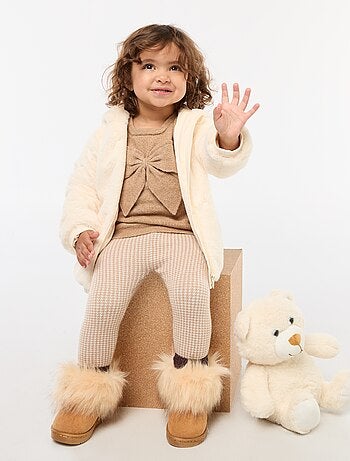 Jersey de cuello redondo con lazos liso