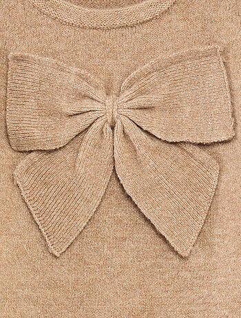 Jersey de cuello redondo con lazos liso