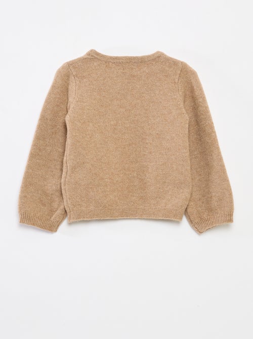 Jersey de cuello redondo con lazos liso - Kiabi