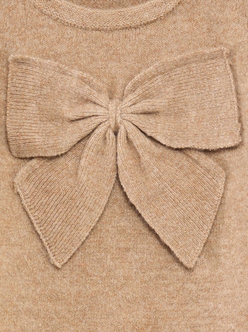 Jersey de cuello redondo con lazos liso - Kiabi