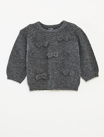 Jersey de cuello redondo con lazos liso