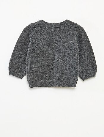 Jersey de cuello redondo con lazos liso