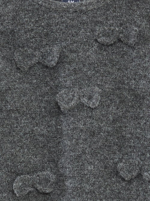 Jersey de cuello redondo con lazos liso - Kiabi