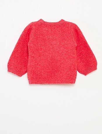 Jersey de cuello redondo con lazos liso