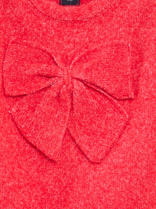 Jersey de cuello redondo con lazos liso - Kiabi