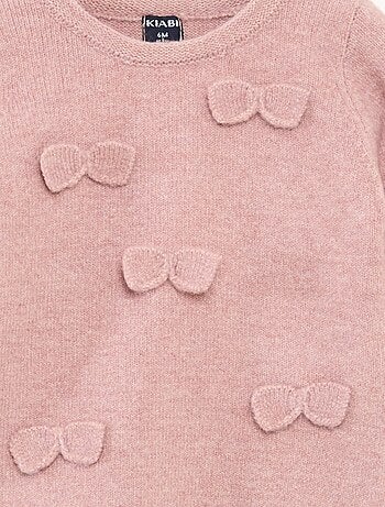 Jersey de cuello redondo con lazos liso