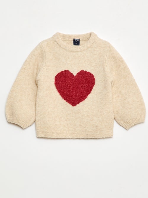 Jersey de cuello redondo con motivo - Kiabi