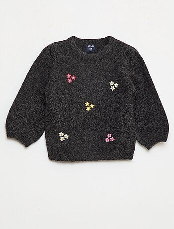 Jersey de cuello redondo con diseño de punto