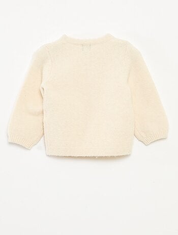 Jersey de cuello redondo con parche de flores