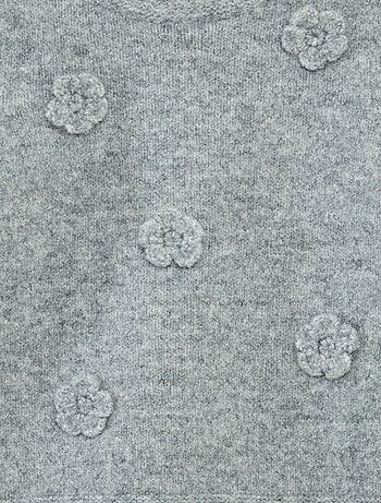 Jersey de cuello redondo con parche de flores