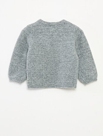 Jersey de cuello redondo con parche de flores