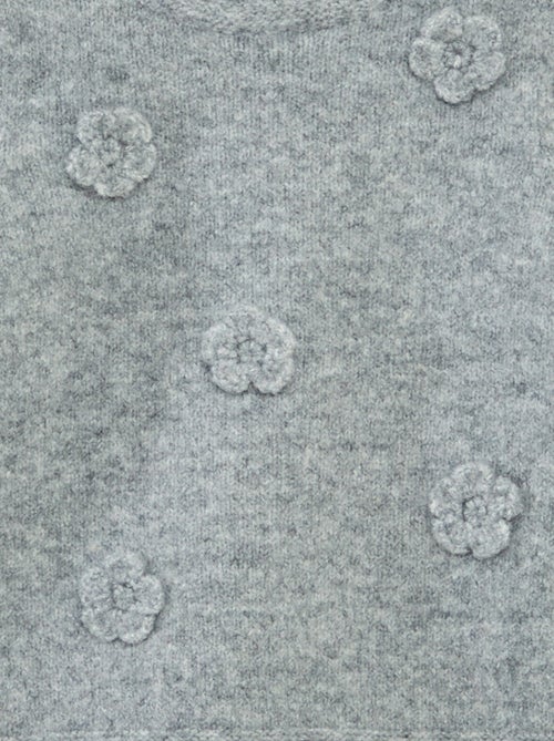 Jersey de cuello redondo con parche de flores - Kiabi