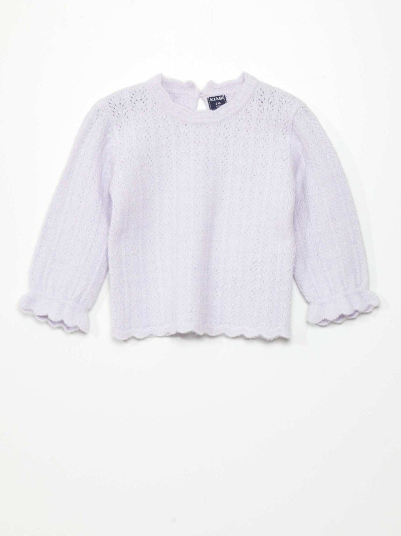 Jersey de cuello redondo con volantes en los acabados PURPURA - Kiabi
