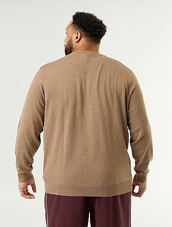 Jersey de cuello redondo de galga fina