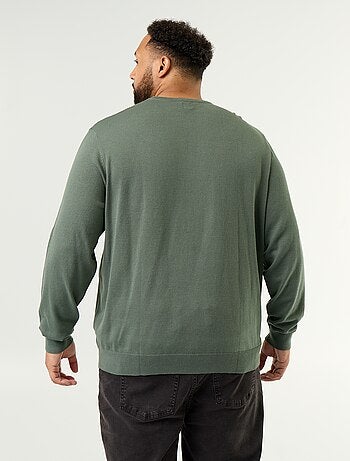 Jersey de cuello redondo de galga fina