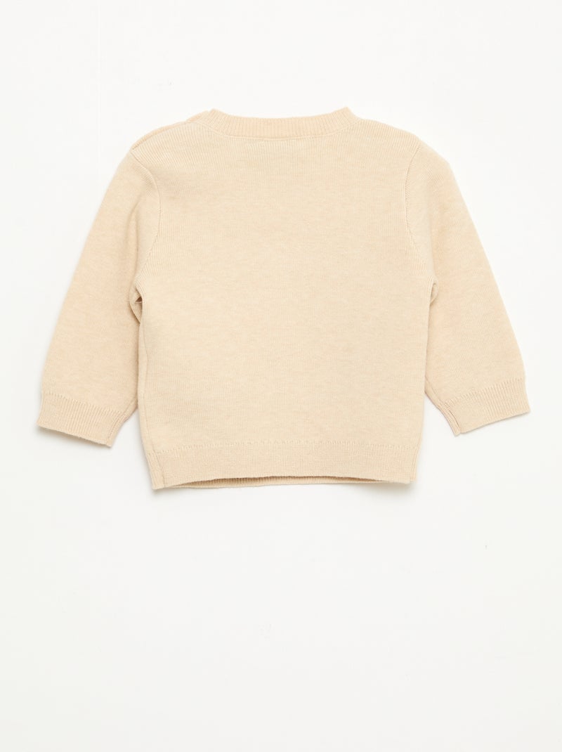 Jersey de cuello redondo de punto 'Disney' 'Winnie' Beige - Kiabi