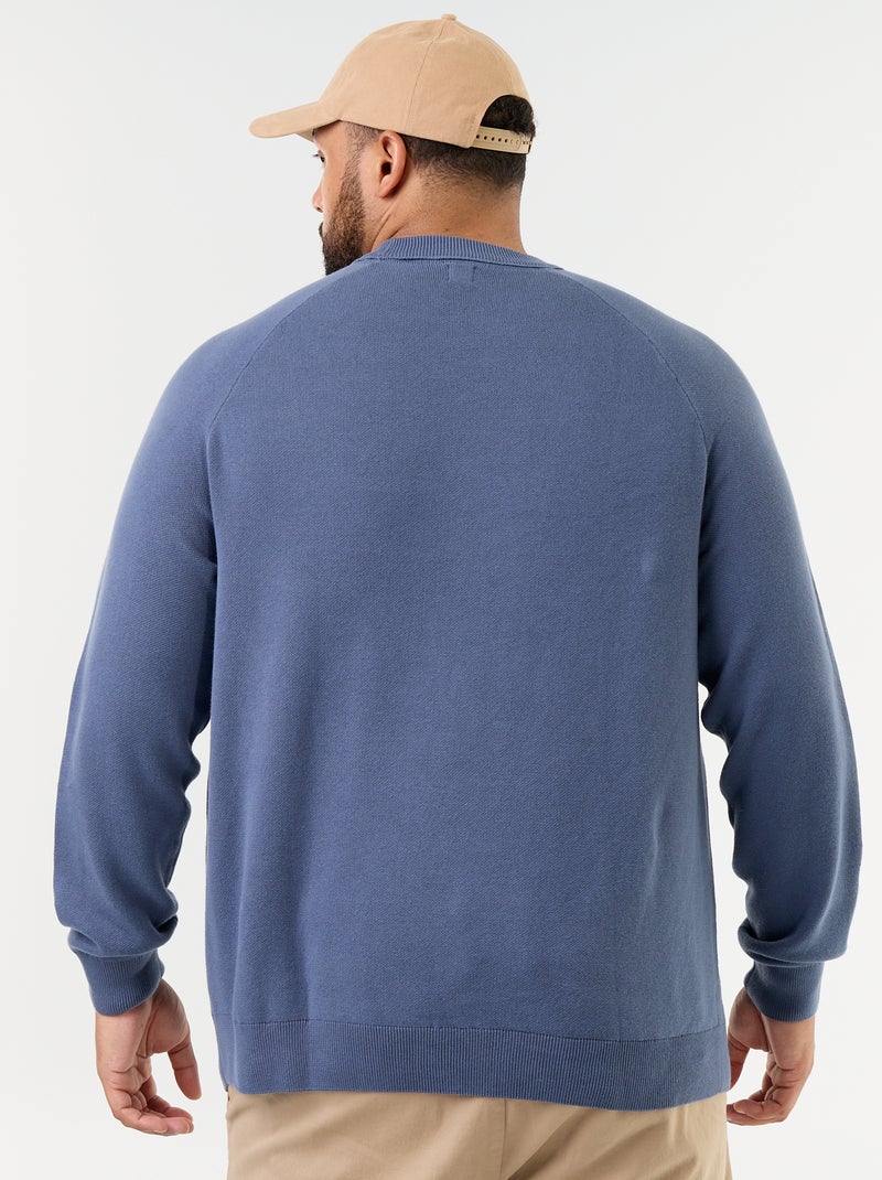 Jersey de cuello redondo de punto grueso Azul - Kiabi