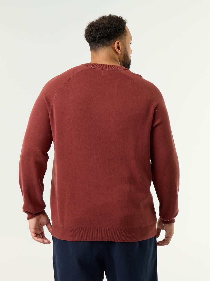 Jersey de cuello redondo de punto grueso Marron - Kiabi