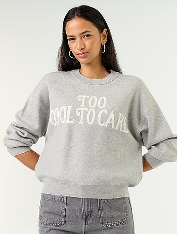 Jersey de cuello redondo de punto suave con inscripción