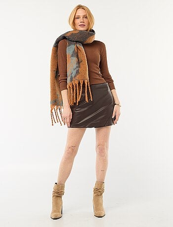 Jersey de cuello redondo en canalé liso