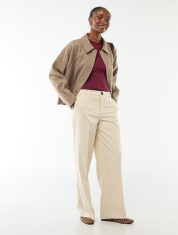 Jersey de cuello redondo en canalé liso