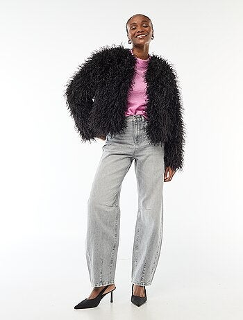 Jersey de cuello redondo en mohair liso