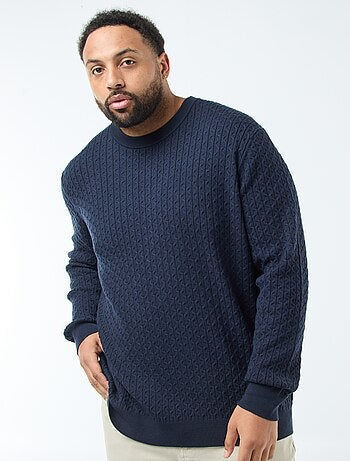 Jersey de cuello redondo en punto trenzado