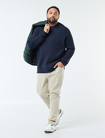 Jersey de cuello redondo en punto trenzado