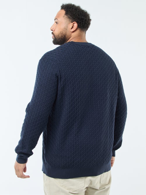 Jersey de cuello redondo en punto trenzado - Kiabi