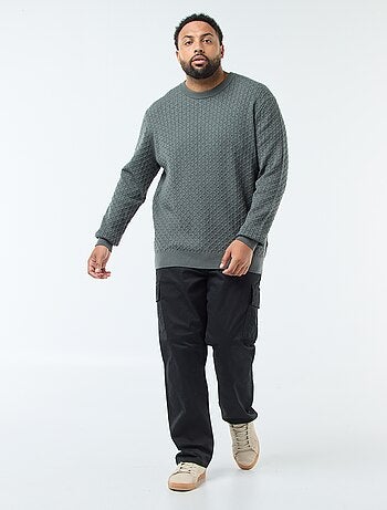 Jersey de cuello redondo en punto trenzado
