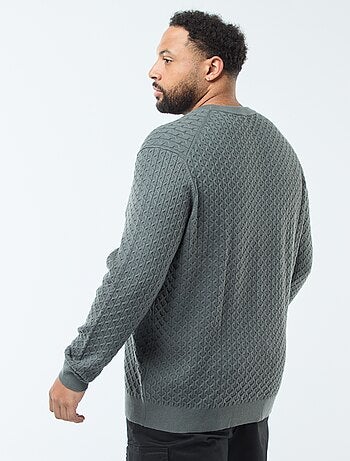 Jersey de cuello redondo en punto trenzado