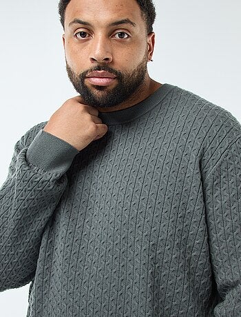 Jersey de cuello redondo en punto trenzado