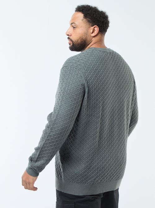 Jersey de cuello redondo en punto trenzado - Kiabi