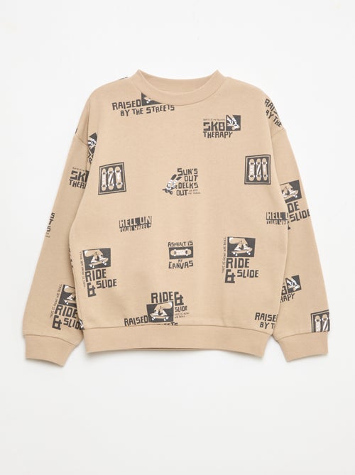 Jersey de cuello redondo estampado en algodón - Kiabi