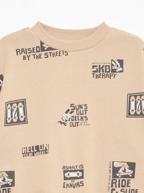 Jersey de cuello redondo estampado en algodón - Kiabi