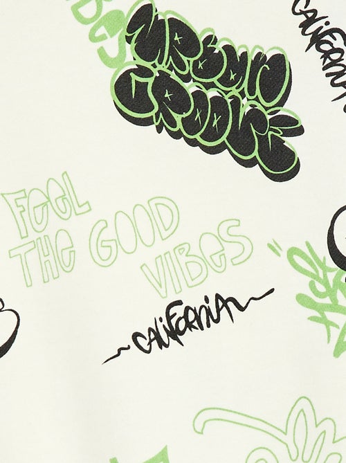 Jersey de cuello redondo estampado en algodón - Kiabi