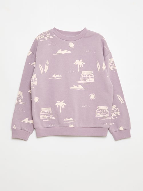 Jersey de cuello redondo estampado en algodón - Kiabi