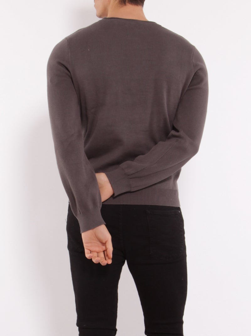 Jersey de cuello redondo Gris antracita - Kiabi