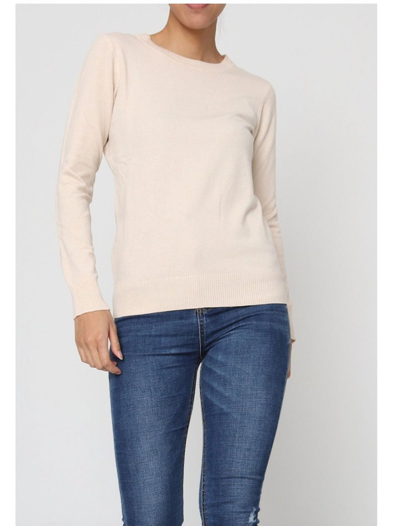 Jersey de cuello redondo Kebello Beige - Kiabi