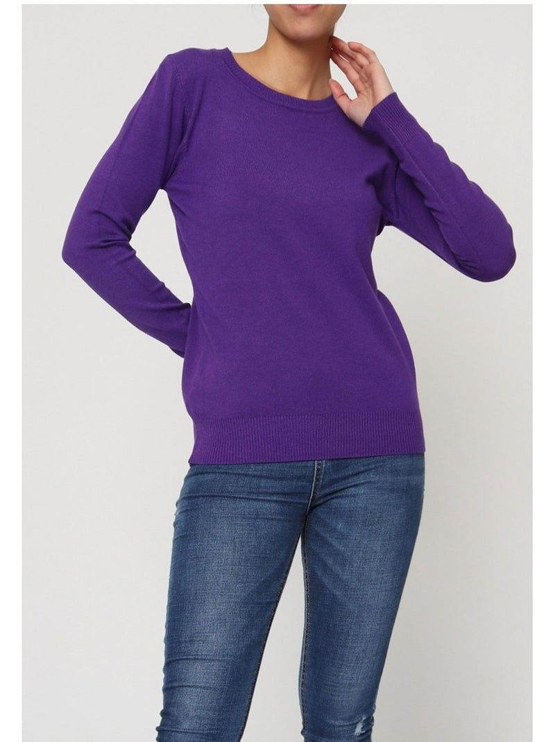 Jersey de cuello redondo Kebello Violeta - Kiabi