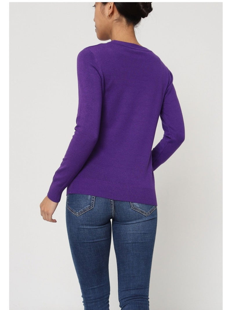 Jersey de cuello redondo Kebello Violeta - Kiabi