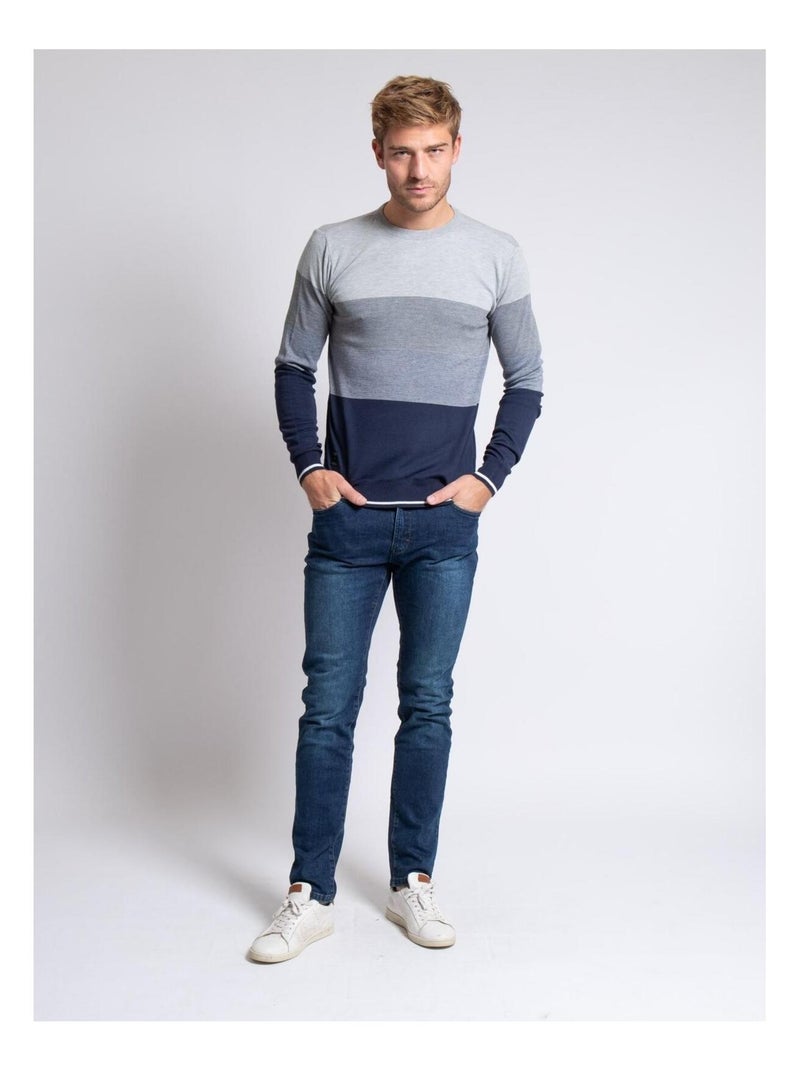 Jersey de cuello redondo LOSANGE Gris - Kiabi