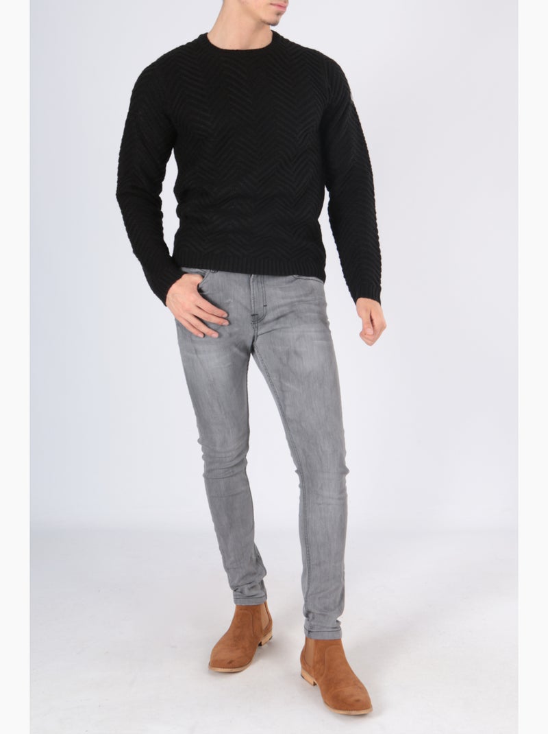 Jersey de cuello redondo Negro - Kiabi