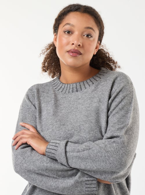 Jersey de cuello redondo 'Only carmakoma' liso - Kiabi