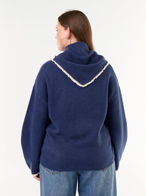 Jersey de cuello redondo y mangas anchas con pañuelo a juego - Kiabi Jersey de cuello redondo y mangas anchas con pañuelo a juego - Kiabi