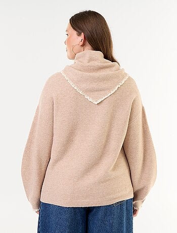 Jersey de cuello redondo y mangas anchas con pañuelo a juego