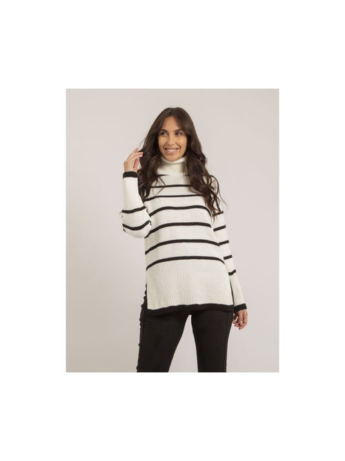 Jersey de cuello vuelto a rayas KATLYN - Kiabi