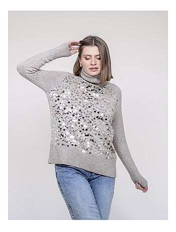Jersey de cuello vuelto con lentejuelas KILISION