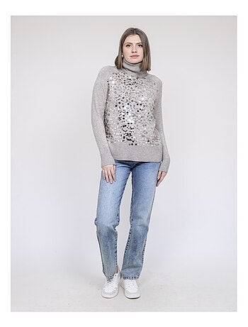 Jersey de cuello vuelto con lentejuelas KILISION