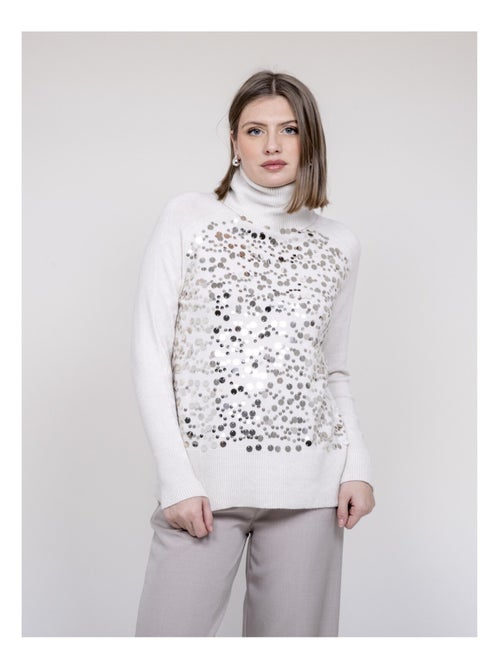 Jersey de cuello vuelto con lentejuelas KILISION - Kiabi